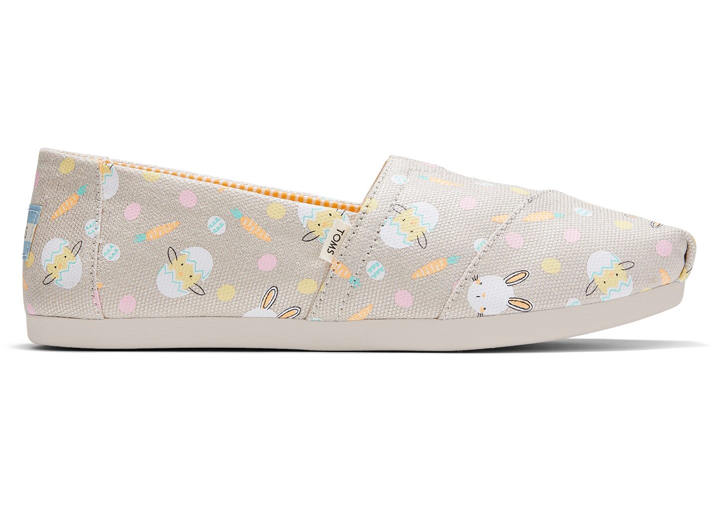 Toms Classics Bunnies and Chicks Print - Womens Alpargata Espadrilles - White - NZ - 165738ELS